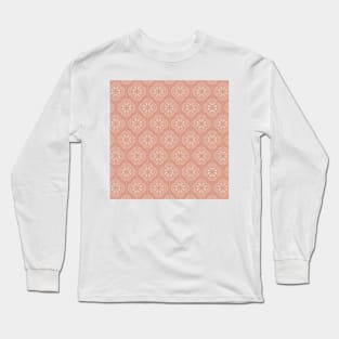 Retro Floral Geometric Tile / Blush Pink Long Sleeve T-Shirt